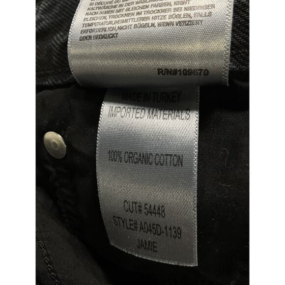 Agolde 'Jamie' Black High Rise Classic Denim Jean Size 25 - Picture 5 of 5